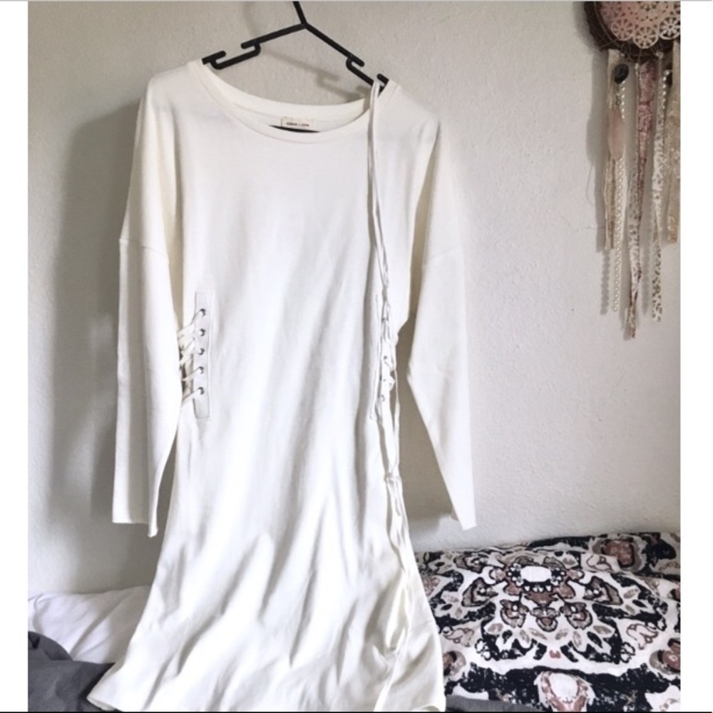 UO Lace-Up Side Corset T-shirt dress